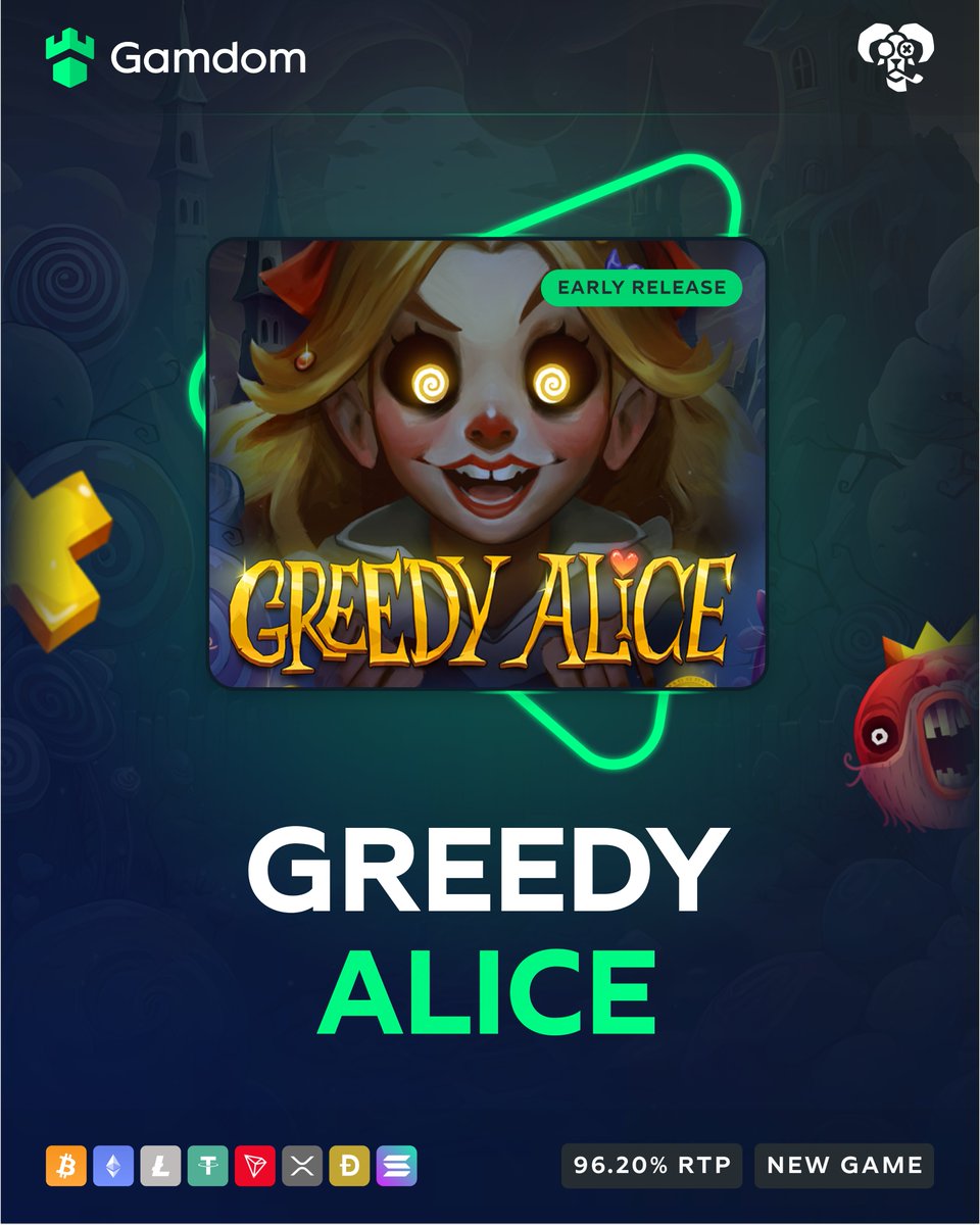 🃏  Early Access Alert: Greedy Alice by Peter &amp; Sons! 🃏

Wonderland is full of surprises! Watch multipliers stack and wins climb up to 20,000x your bet, exclusively on Gamdom! 🎩✨

-💚 + 🔄 + Tag a friend &amp; drop your userID for a shot at FREE spins!

🔗gamdom.com/casino/Greedy%…