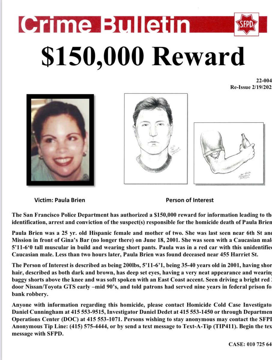 Family of 25-yr-old single mom killed in 2001 wants answers and justice. Cold case investigator with #SFPD announces increased reward, new leads including a person of interest #ktvu