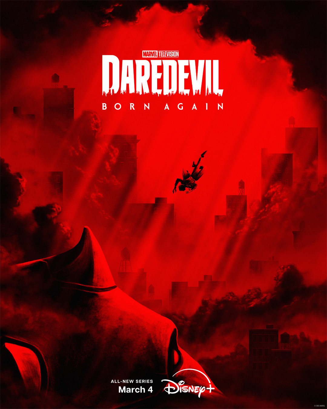 Creatieve Daredevil Born Again poster op Disney Plus België 