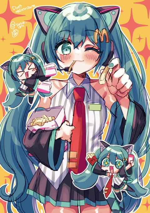 シャカシャカポテトなミクさんwip🐱🍟 