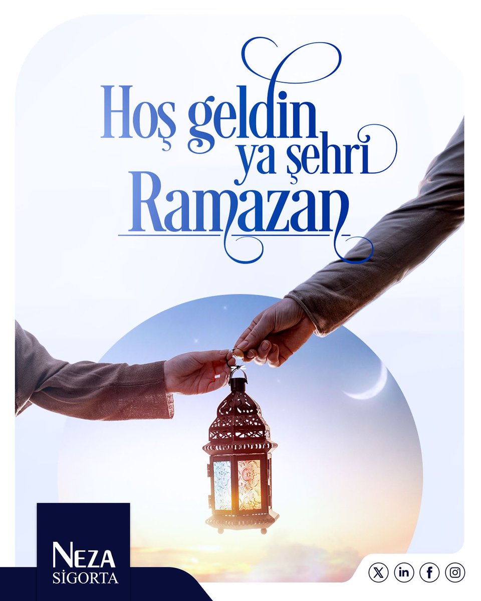 NezaSigorta's tweet photo. 🌙✨ Hoş Geldin Ya Şehr-i Ramazan! ✨🌙

Bolluğun, bereketin ve huzurun ayı Ramazan’a kavuşmanın mutluluğunu yaşıyoru. Dualarımızın kabul olduğu, sofralarımızın bereketle dolduğu bu mübarek ay tüm sigortalılarımıza hayırlar getirsin. 🤲✨

#NezaSigorta #HoşgeldinRamazan https://t.co/5DesXuQELJ
