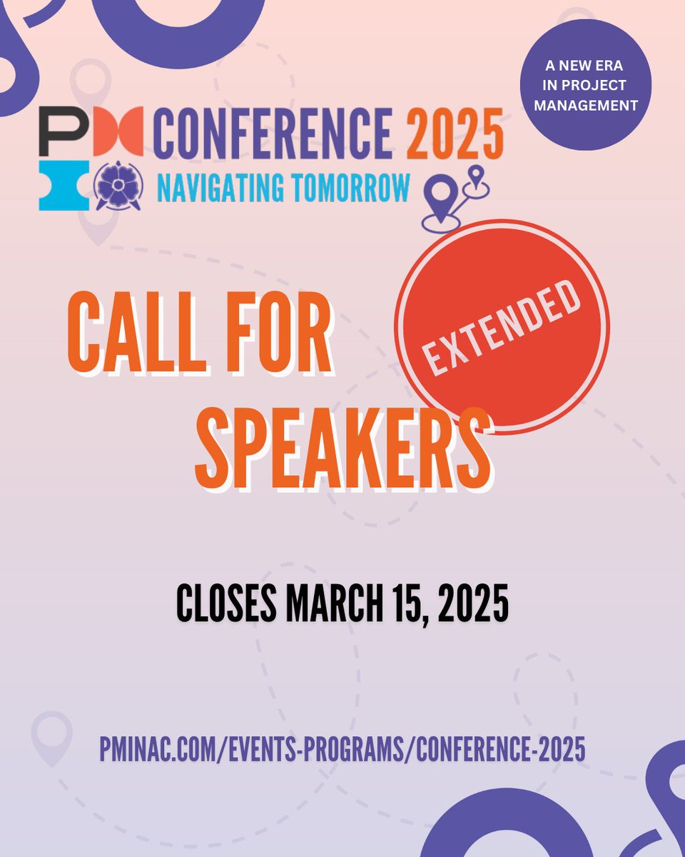 Speaker submissions for #PMINAConference2025 has been extended until March 15th. Be sure to head to our website for more details! ow.ly/bo5r50V8Qvn