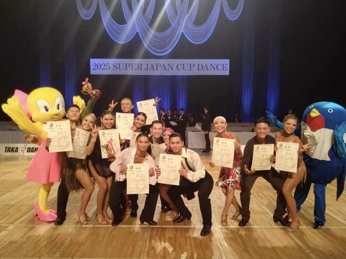 スーパージャパンカップダンス
ライジングスターダンス競技会
アマラテン
決勝順位

優勝　山崎奏汰・今西彩
２位　西原潔・渋谷遥香
３位　小堀響・木谷愛里紗
４位　富田大介・高橋愛梨
５位　原田レンゴー之・振原友里菜
６位　服部航平・大城七桜

#SJC2025
#スーパージャパンカップ2025