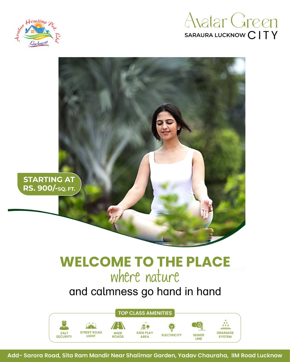 Avatarhousing's tweet photo. अवतार ग्रीन सिटी, सरौरा, लखनऊ में आपका स्वागत है! 🌿सिर्फ ₹900/- प्रति वर्ग फुट से शुरू, यह आपके सपनों का घर ��नाने का सुनहरा अवसर है। आज ही विजिट करें और अपनी शांतिपूर्ण जीवनशैली की शुरुआत करें!

#AvatarGreenCity #AvatarHousing #RealEstate #PropertyInvestment https://t.co/CHFRb6tV3N