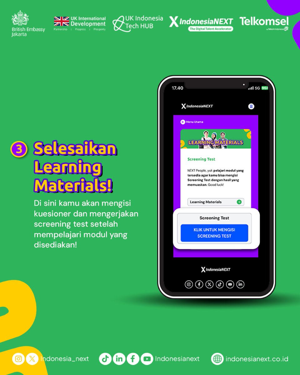 indonesia_next's tweet photo. Semangat terus, NEXT People! See you di tahap selanjutnya! 🚀🙌🏻 

🔗https://t.co/yaEo1YGRfg

*Buat kamu yang sudah melengkapi profil, jangan lupa untuk segera selesaikan Learning Materialsnya ya NEXT People https://t.co/1Foa2JVWB2