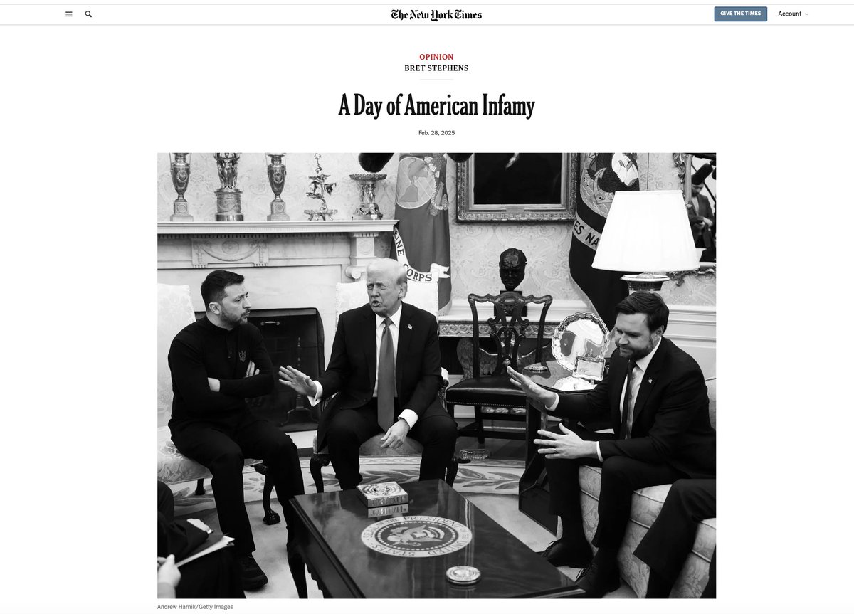 "Si Roosevelt avait dit à Churchill de négocier la paix à n'importe quelles conditions avec Hitler et de céder les réserves de charbon de la Grande-Bretagne aux États-Unis en échange d'aucune garantie de sécurité, cela aurait pu se rapprocher de ce que Trump a fait à Zelensky"