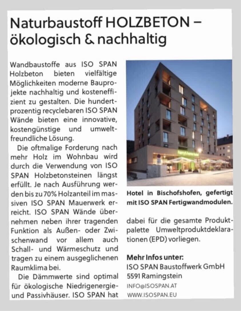 ökologisch &amp; nachhaltig | ISO SPAN Holzbeton | isospan.eu