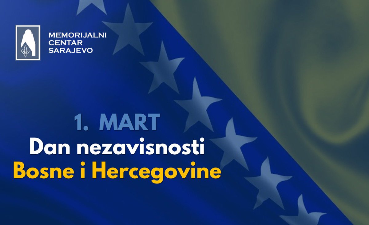 Memorijalni centar Sarajevo svim građanima i građankama Bosne i Hercegovine upućuje iskrene čestitke povodom Dana nezavisnosti Bosne i Hercegovine!

Prvog marta 1992. godine građani Bosne i Hercegovine su jasno izrazili svoju volju za nezavisnost i suverenost.