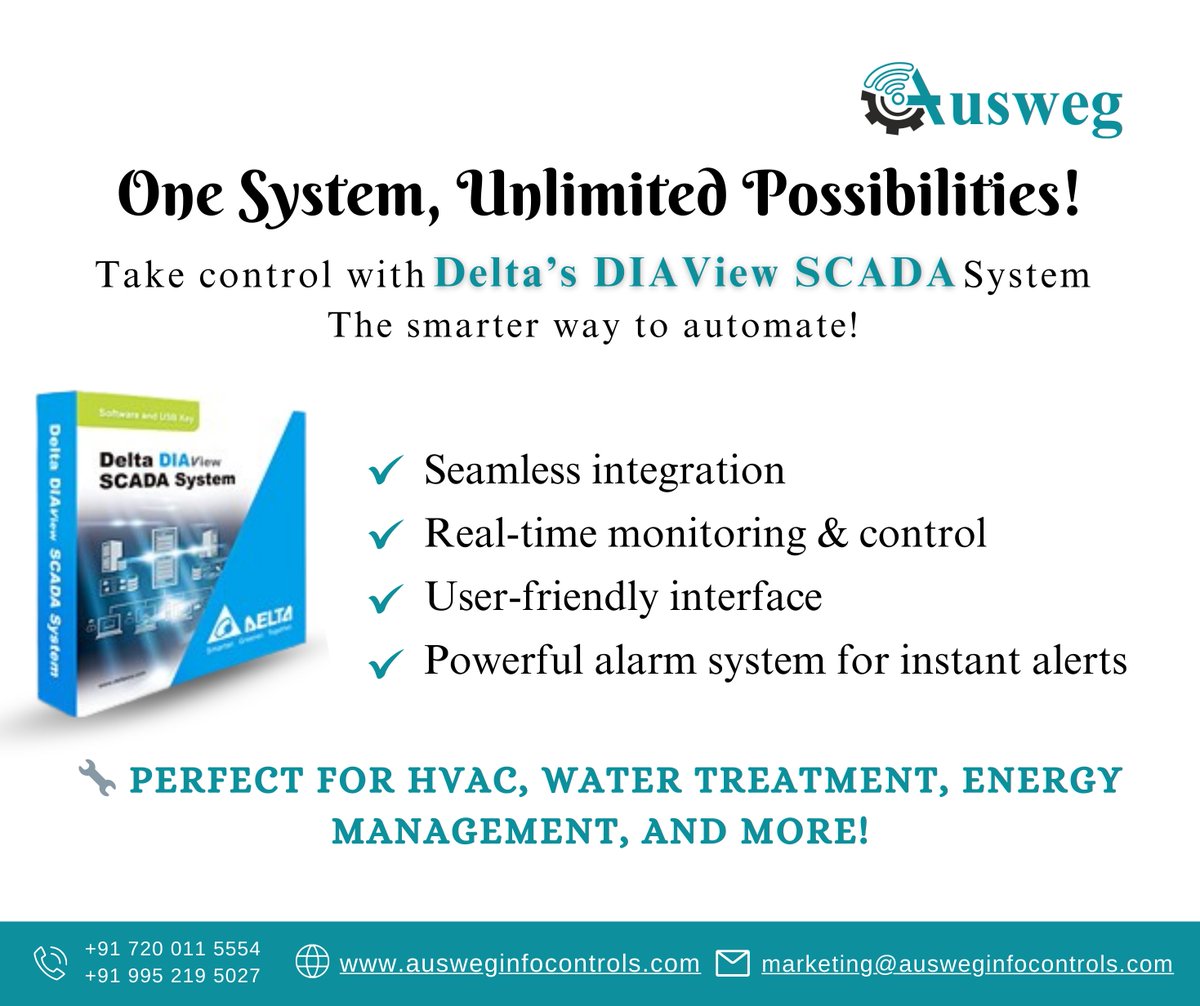 AuswegInfo's tweet photo. Unlock Real-Time Industrial Control with Delta’s DIAView SCADA!

https://t.co/qFJymk33mq
marketing@ausweginfocontrols.com
+91 72 001 155 54, +91 99 521 950 27

#automationtools #industry40 #robotics #manufacturing #ai #roboticstechnolog https://t.co/h3CYOyKSZv