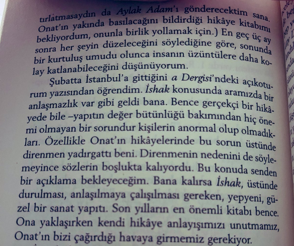 18 mart 1960
yusuf atılgan'dan erdal öz'e "ishak" hakkında.