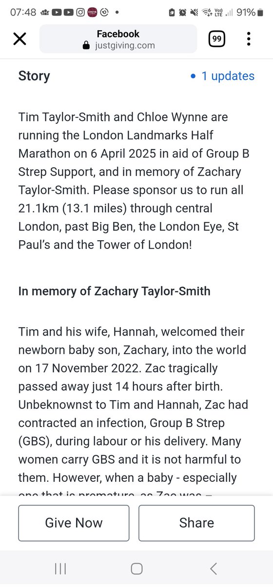 Both Chloe Wynne and I are running the #LLHM on April 6th along with Lucy Marlow, all with a joint goal of raising awareness of Group B Strep (GBS).
We are fundraising for a charity that does amazing work daily, Group B Strep Support (GBSS).

justgiving.com/page/zacharyta…