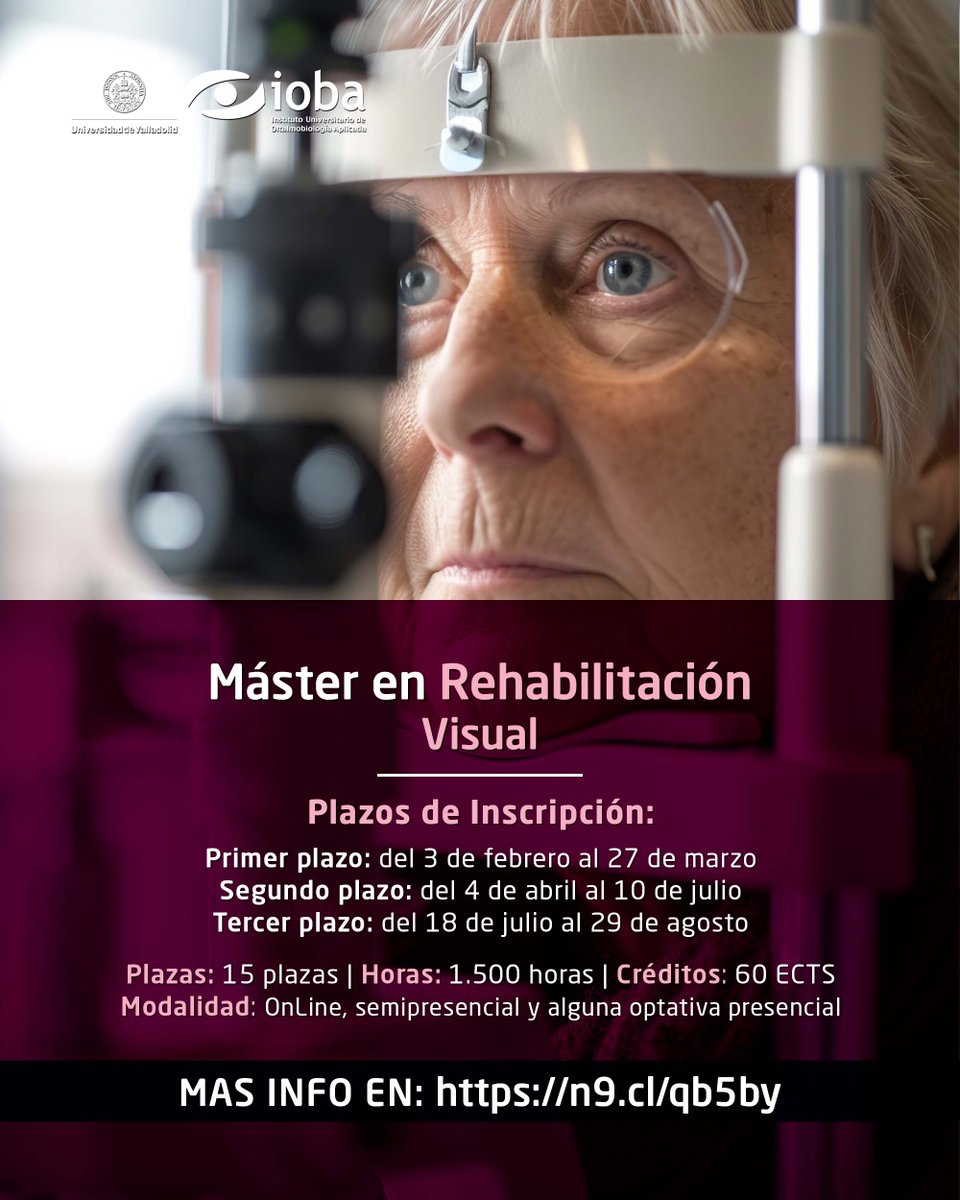 ¿Eres estudiante o profesional interesado en la #DiscapacidadVisual en cualquiera de sus facetas (visual, psicológica o social) y quieres tener una formación especializada con un enfoque práctico? Hazlo con nuestro #Máster en #RehabilitaciónVisual
ℹ️ Info: n9.cl/qb5by
