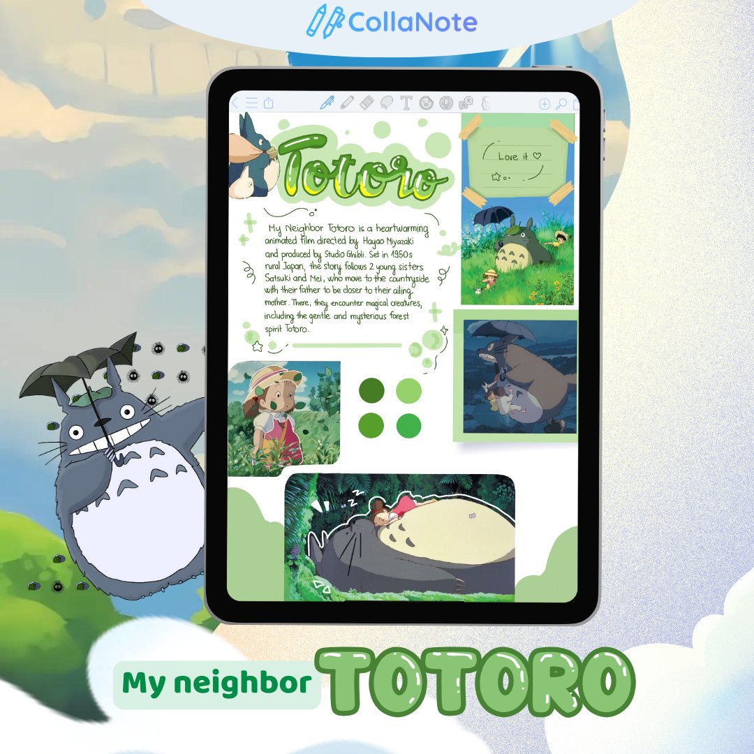CollaNote's tweet image. ✨ Dive into the magical world of Ghibli with CollaNote! ✨ 

#collanote #collanoteapp #takingnotes #digitalnotes #digitalplanner #ipad #ipadtips #ghibli #anime