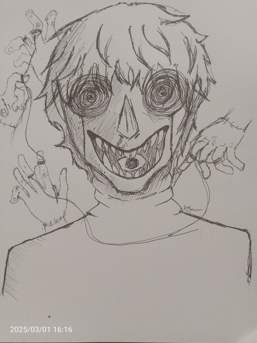 NSE_MaSakeit's tweet photo. #art #creepy #DisturbingContent #eyes #INK https://t.co/yrRo6f9Q5K