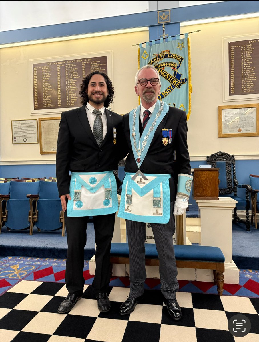 Basing5500's tweet photo. Fantastic evening at Basing Lodge as we installed our new WM, Adrian Cox! A night of tradition, brotherhood, and celebration. Wishing him a successful year ahead! #Freemasonry #LodgeLife #Brotherhood #masons #masonry #freemasonry #francmaçon #basinglodge #ugle #englishmasonry https://t.co/vaX3Waug2x