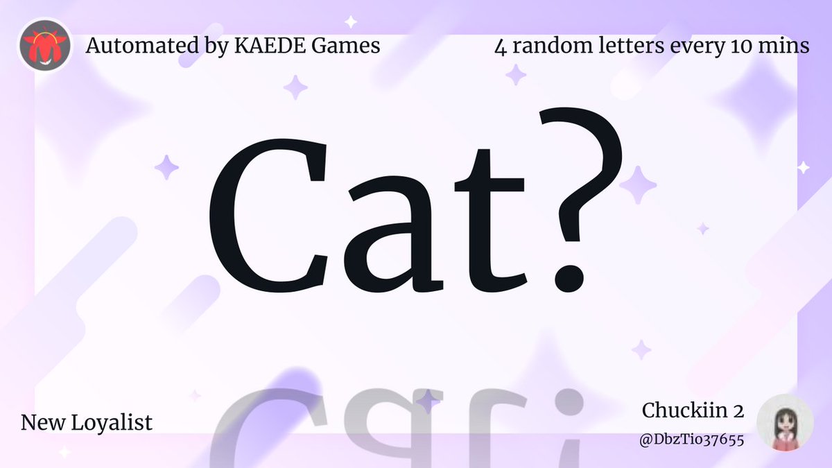 4 random letters every 10 mins tweet media