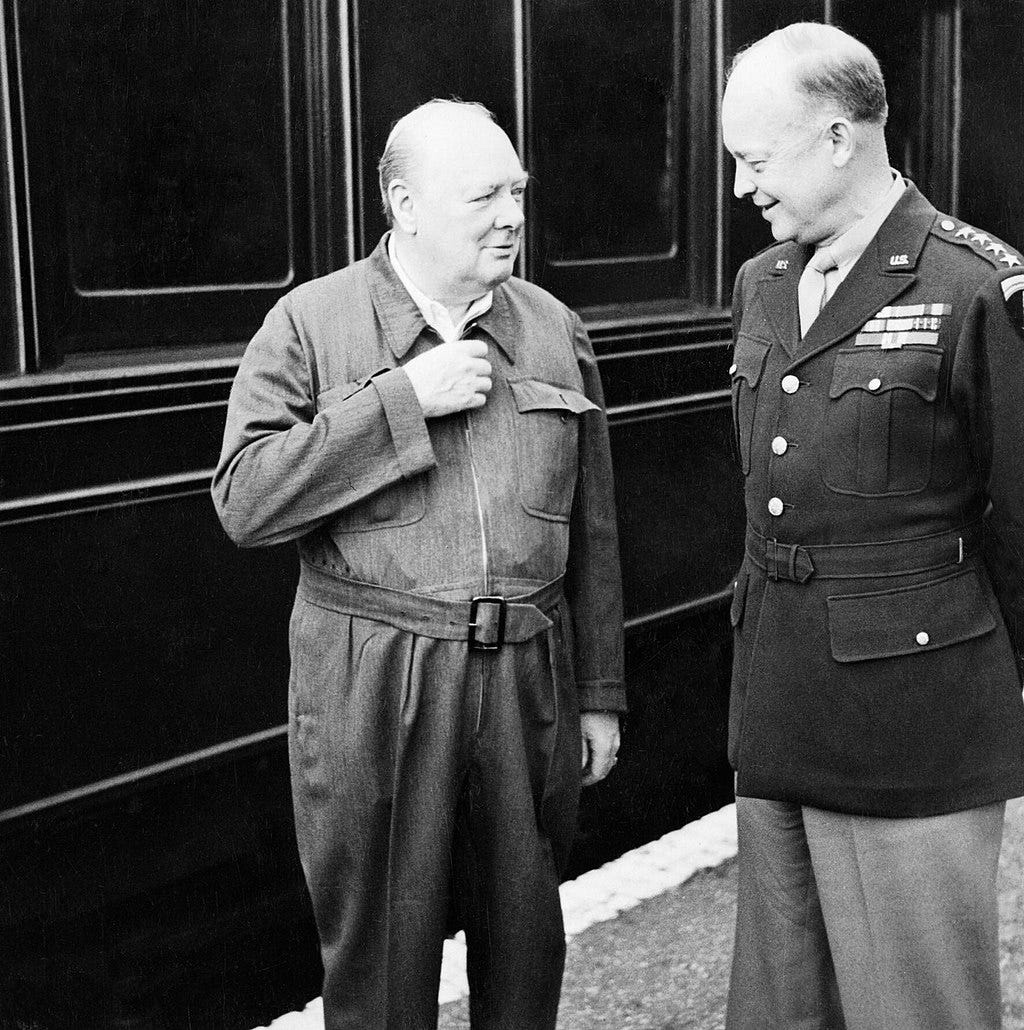 Eisenhower: ‘Do you own a suit?’
Churchill: ‘No. But Trump just put my portrait back in the Oval Office.’
