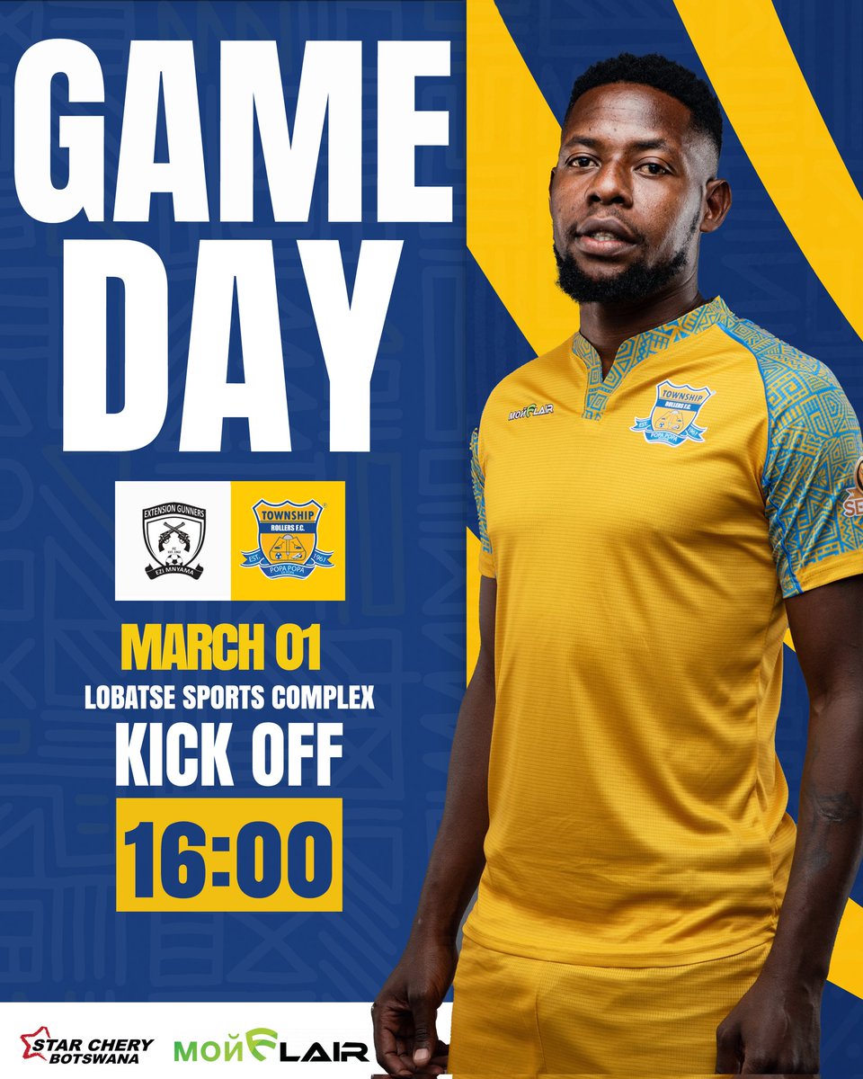 rollersfc's tweet photo. MATCH DAY
Let's meet in Bandleng as we take on Mapantsola π₯
β½| Extension Gunners FC π Township Rollers
π| FNB Premiership Match Day 22
π
| Saturday, March 01
ποΈ| Lobatse Sports Complex
β°| 16:00
#Popa #SebataGroup https://t.co/FQWANFsV4O