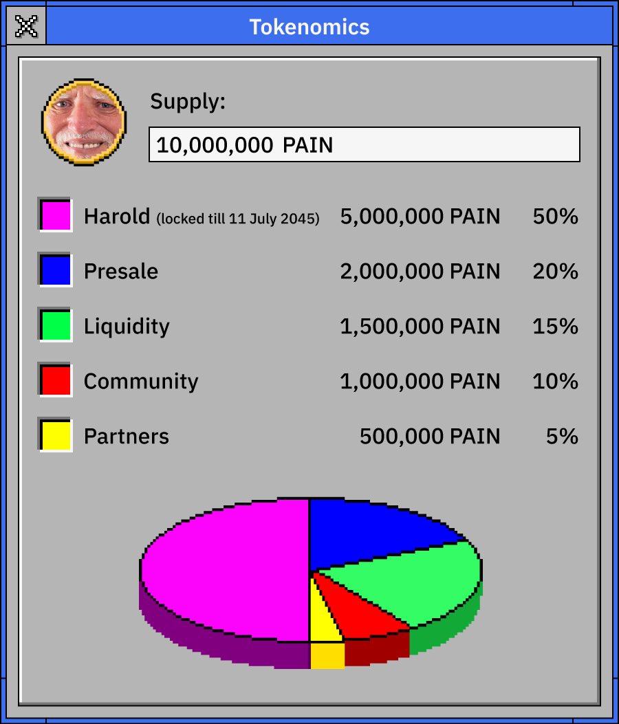 .@Stakeland get a total of ~350K $PAIN, which is 3.5% of the total supply, and given that Harold is having his share locked for 20years. It’s ~7% of the total supply in the near future.

It might not make everyone happy, but I sincerely disagree if you say @Stakeland abandon the