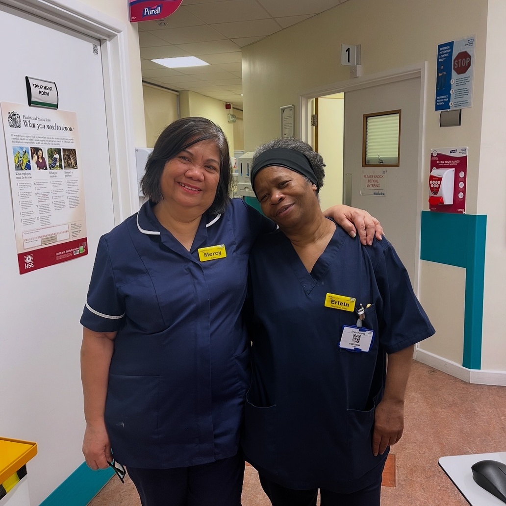Meet Mercedita Hubble and Erlein Burrows 💙  

Together, they have worked an impressive 100 years at Barts Health! Mercedita, with 52 years, is our longest-serving staff member, while Erlein follows with 48 years, both on Plane Tree Ward at Whipps Cross Hospital 👏