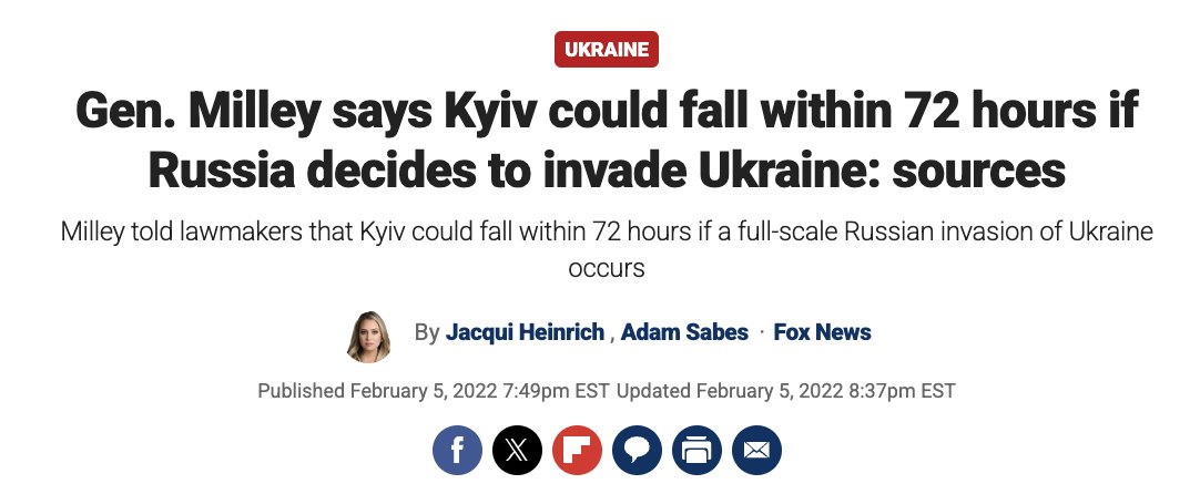 During his White House meltdown, Zelensky parroted the "Putin take Kiev in 3 days" narrative.  

Let's set the record straight, once and for all. The Russian government, from Putin to Lavrov to Medvedev and Gerasimov never said Kiev in 3 days or 3 weeks or 3 years. The Russian