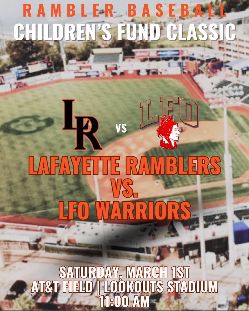 Ramblers 🆚 Warriors
📍 AT&amp;T Field | Lookouts Stadium
⏰ 11:00 
🎟️ $10 gate fee

TEAM
———
me