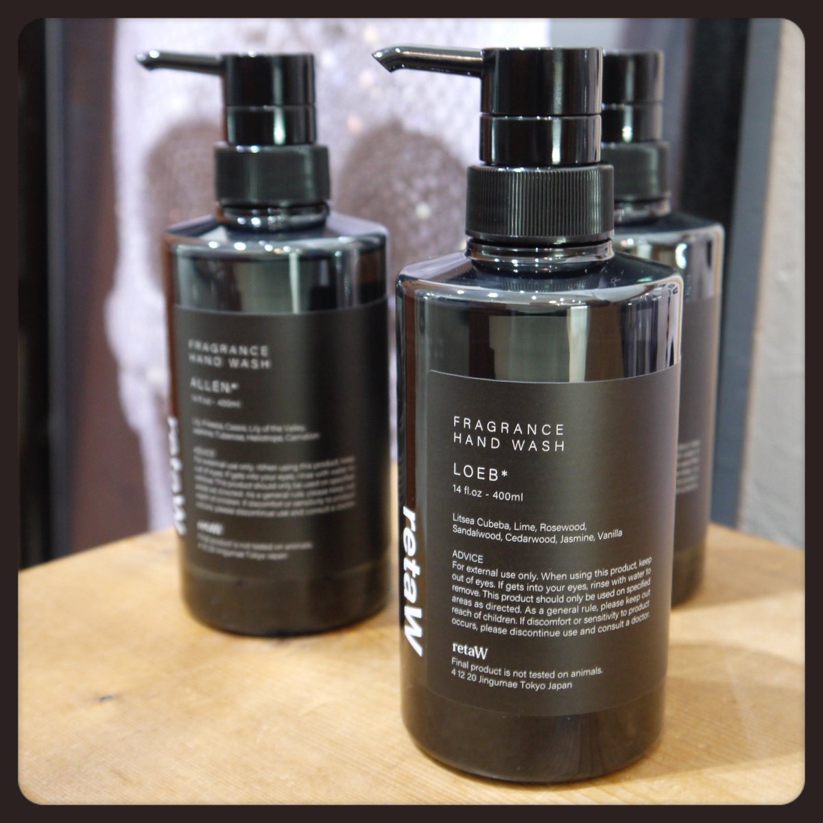 miracle_id's tweet photo. 【LOBE*】
"retaW -Fragrance Hand Wash-"
新たな香り(LOBE*)も加わりリニューアルされたHand Wash。香りはALLEN*/LYN*/LOBE*の3種類。
"LOBE* -サンダルウッドとムスクの完璧な調和。ブランドの新しい世界観を表現したアイコニックな香り-"
-14fl.oz400ml 3800tax-
#retaw #lobe #handwash #cartag https://t.co/rWgPh3FYZq