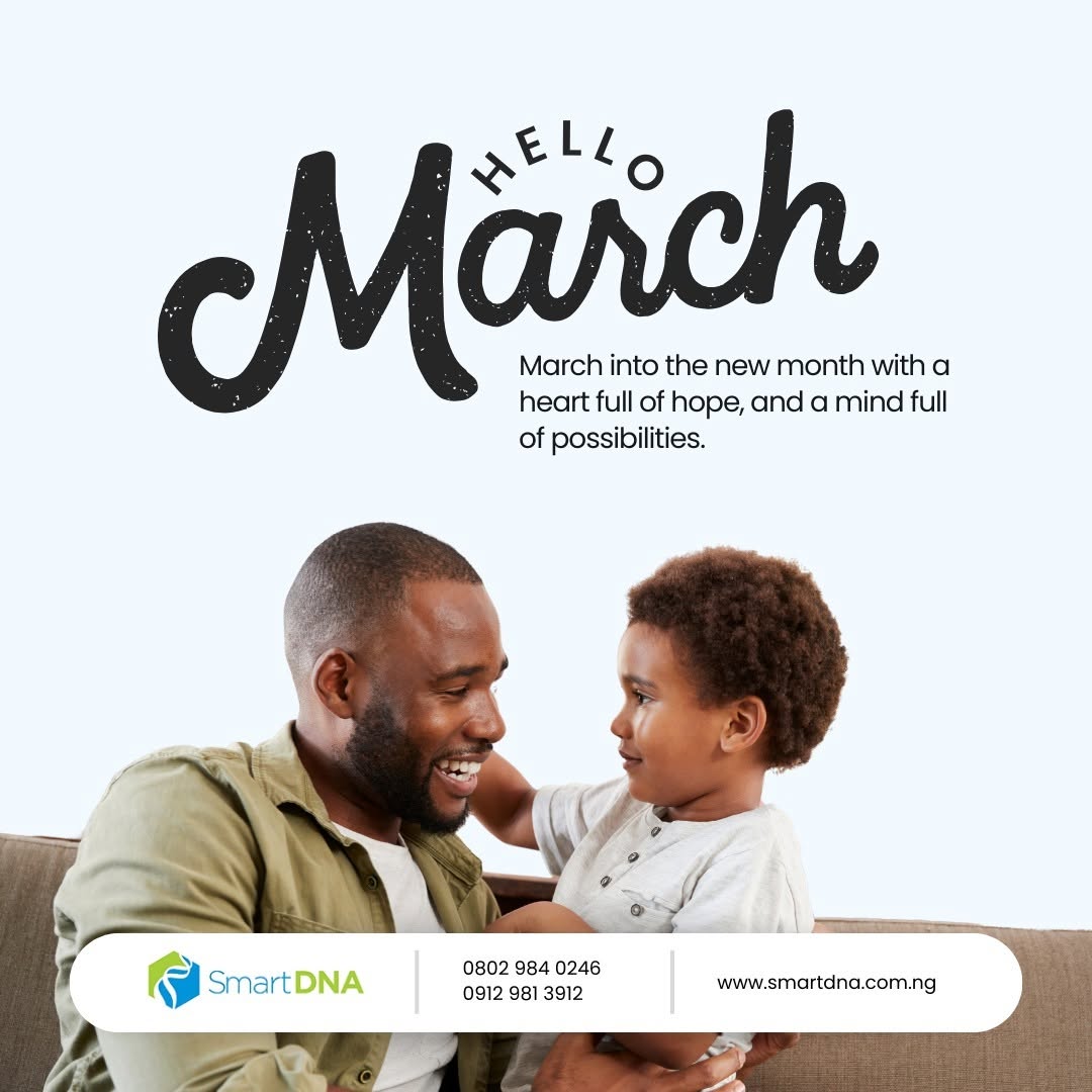 SmartDNAng's tweet photo. Marching forward into a new month, let's embrace the spirit of hope, growth and possibilities. Cheers to an amazing ride. 
.
.
.
#newmonth #happynewmonth #march #march2025 #paternitytesting #dnatest #dnatestcenter #dnatestinlagos https://t.co/V75iqhjdEh