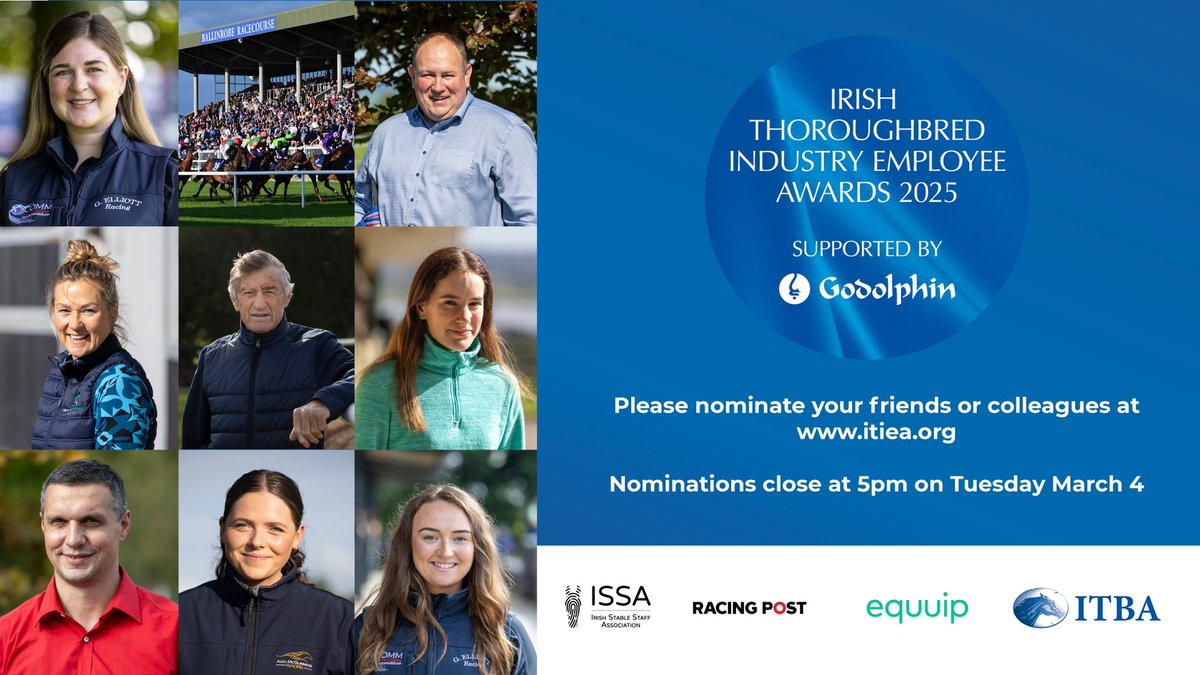 FINAL CALL to nominate a friend or colleague for a Thoroughbred Industry Employee Award, supported by <a href="/godolphin/">Godolphin</a>.

Nominate online at itiea.org
Nominations close AT 5pm this Tuesday
