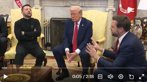 Der entscheidende Moment gestern Abend, als Vance Selenski widersprach. 

Die Körpersprache verrät alles über die Akteure.