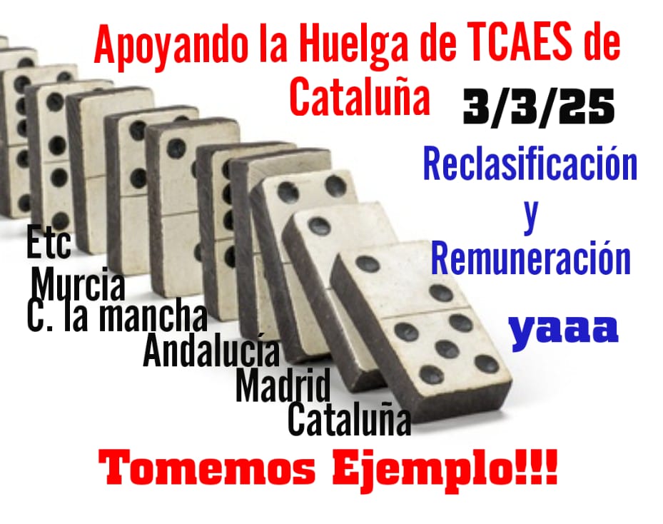 Los Técnicos de Andalucía apoyamos y difundiremos la huelga de Técnicos Sanitarios de Cataluña <a href="/TcaisD/">PLATAFORMA TCAI's PELS NOSTRES DRETS</a>
Y deberían los sindicatos convocarla el todas las CCAA 
#tcaefuncionesc1ya