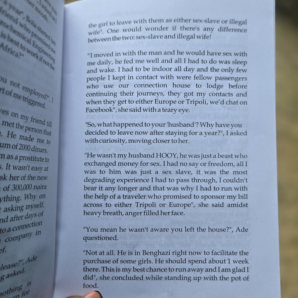 oyizaluna's tweet image. March 2015, I left for Libya in search of "greener pastures". Little did I know that the quest for a better life would expose me to the most devious form of human trafficking
The 30 months I spent in Libya shaped me into whom I am today.
Not only was I exposed to exploitation,