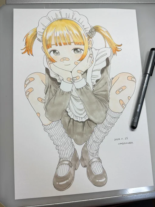 A4サイズの原画とはこういうものです!コピックで描いています#なご村バースデイ2025 