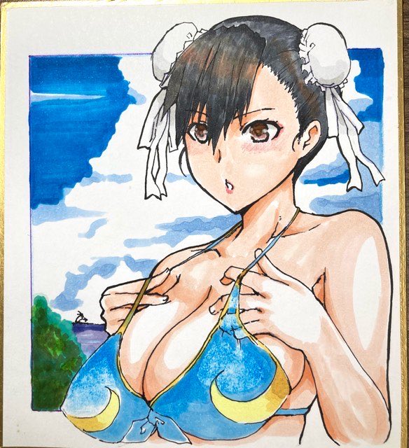 #春麗生誕祭2025
ミニ色紙に描いたアナログイラストです 