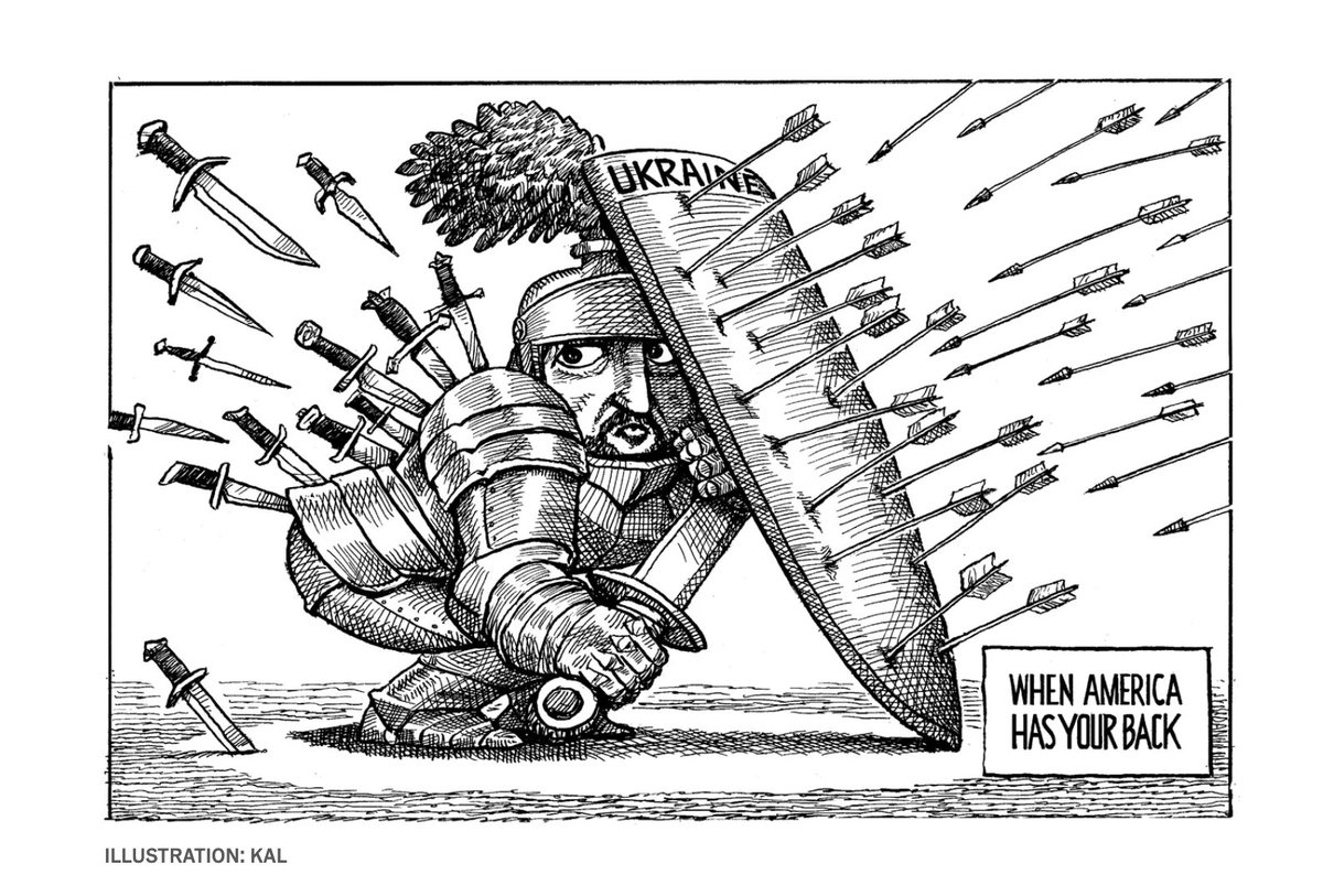 La viñeta semanal que publica The Economist.

"When America has your back".