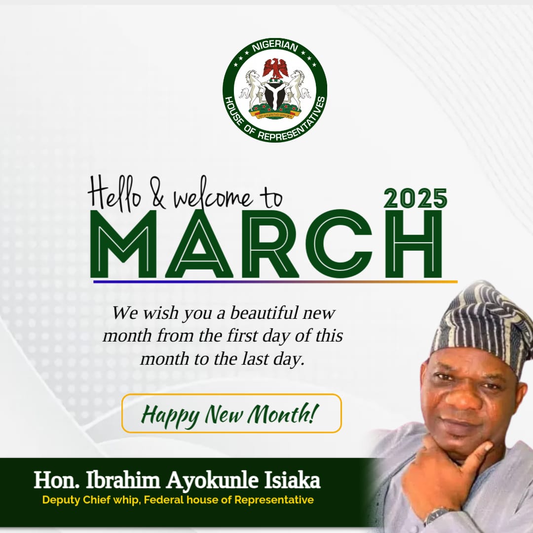 Happy New Month &amp; Ramadan 

I welcome you all to this new month, fasting and intense prayer moment.

May we reap bountiful harvest of fulfillment of our heart desire for the rest of the year. 

Rep. ISIAKA
