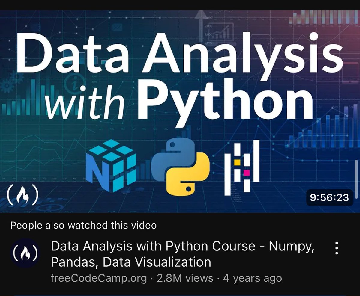 ezekiel_aleke's tweet image. Complete Data Analysis with Python.

From freecodecamp.

Link in the comment: