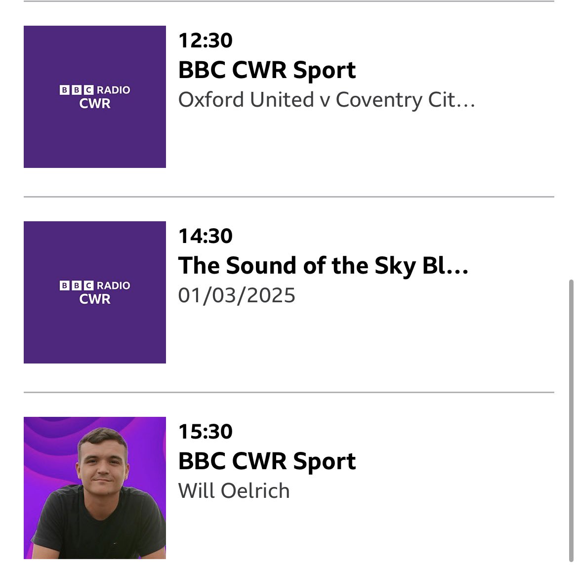 Will Oelrich (@williamoelrich) on Twitter photo Had a great experience covering the Villa game yesterday for the <a href="/EmiratesFACup/">Emirates FA Cup</a> with some of my videos getting hundreds of thousands of views π
Back to my normal territory today covering the socials for the Sky Blues and you can catch me on air for 2 and a half hours π» Had a great experience covering the Villa game yesterday for the <a href="/EmiratesFACup/">Emirates FA Cup</a> with some of my videos getting hundreds of thousands of views π
Back to my normal territory today covering the socials for the Sky Blues and you can catch me on air for 2 and a half hours π»