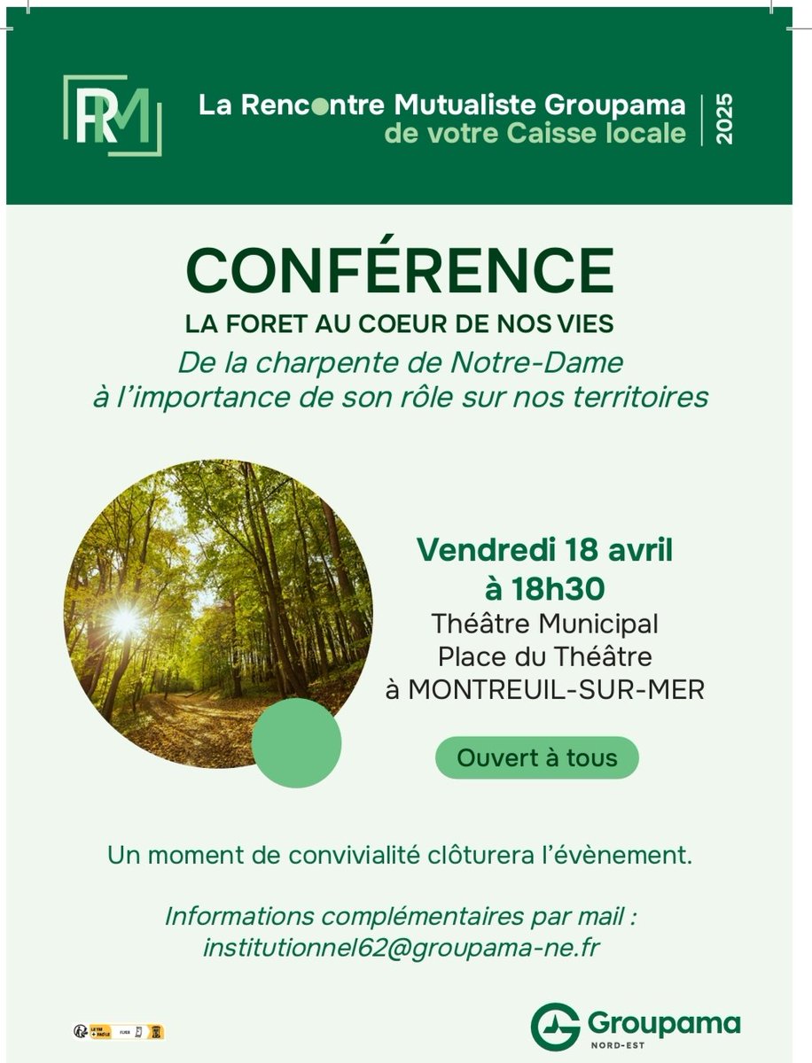 Emmerlinck François (@emmerlinckf) on Twitter photo Les caisses locales du territoire Terres et Mer du Montreuillois <a href="/GroupamaNordEst/">Groupama Nord-Est</a> vous propose une conférence La forêt au coeur de nos vies le vendredi 18 avril 2025 au théâtre de Montreuil sur mer Les caisses locales du territoire Terres et Mer du Montreuillois <a href="/GroupamaNordEst/">Groupama Nord-Est</a> vous propose une conférence La forêt au coeur de nos vies le vendredi 18 avril 2025 au théâtre de Montreuil sur mer