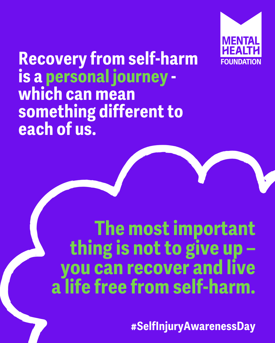 mentalhealth's tweet image. Self-harm is common and can affect anyone.

If you haven’t self-harmed, you probably know someone who has.

👉 That’s why it’s everyone’s business to understand self-harm.

Learn about self-harm and recovery: tinyurl.com/y7nrkady