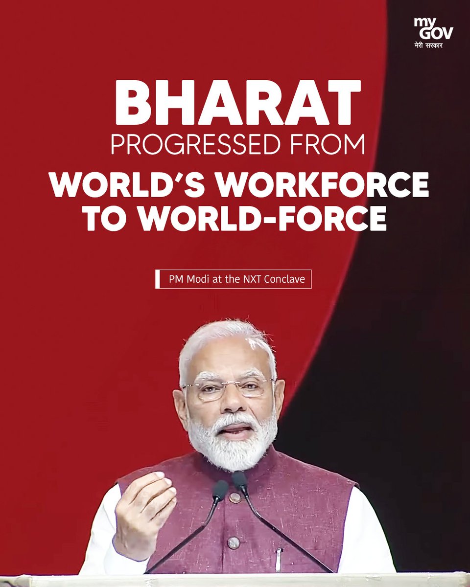 mygovindia's tweet image. Here are the highlights from PM @narendramodi&apos;s address at the NXT Conclave

#NxtConclave2025
#PMModiInNXTConclave