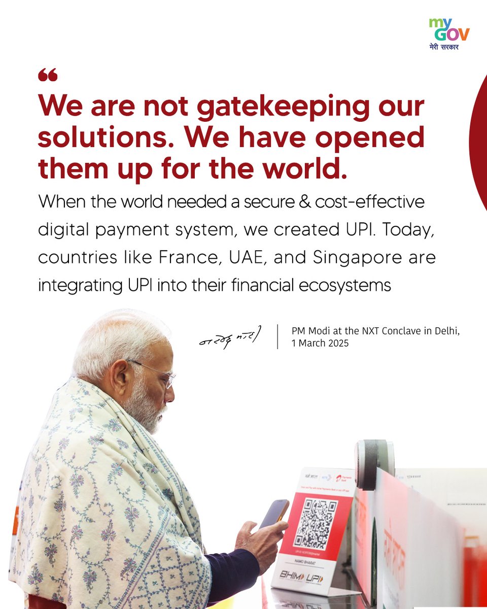 mygovindia's tweet image. We are not gatekeeping our solutions. We  have opened them up for the world

#NxtConclave2025
#PMModiInNXTConclave