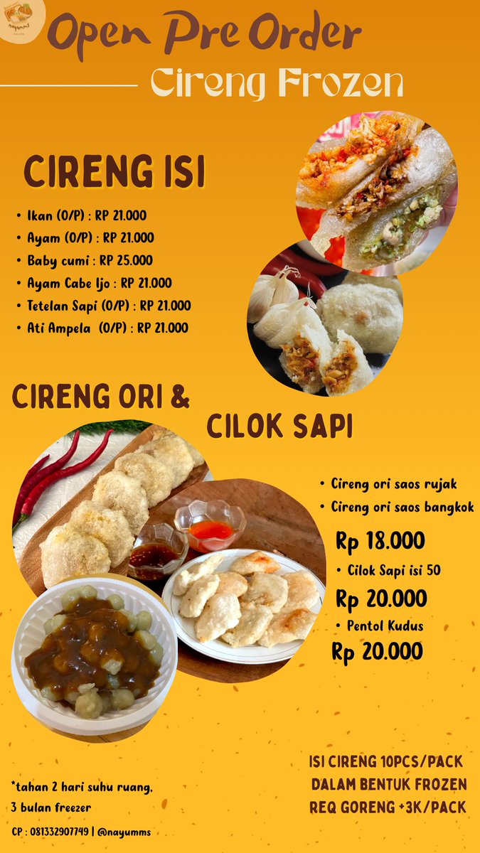 luckinthefuture's tweet image. buat yang dom jogja aku lagi open pre order cireng isi sama pangsit chili oil nih, free ongkir area yang disebutkan ya teman-teman, testi udah banyak bisa cek ig @/nayumms 🤗❤️ bisa buat teman berbuka puasa 😚✨