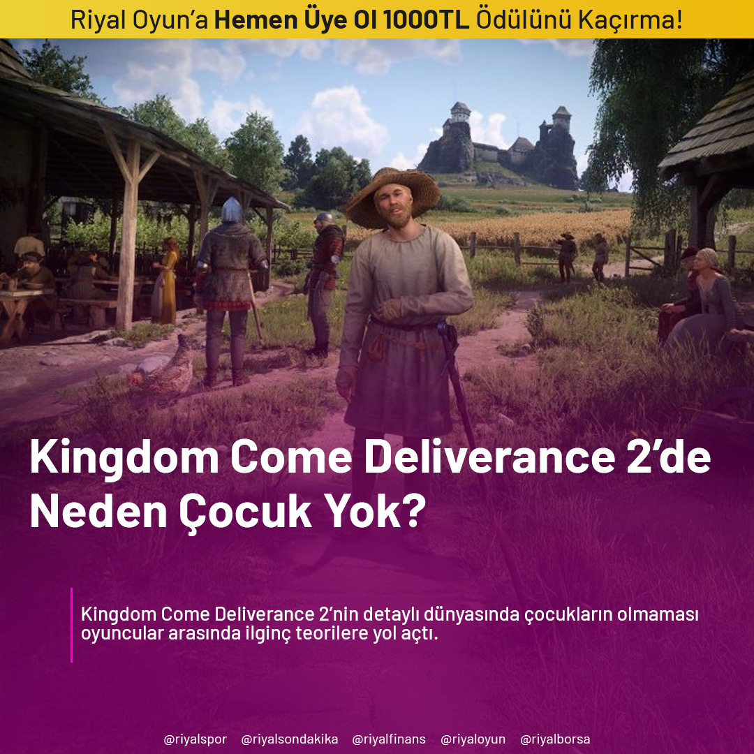 riyaloyun's tweet photo. Kingdom Come Deliverance 2’de çocuk karakterlerin eksikliği, oyuncular arasında tarihsel ve mizahi teorilere yol açtı. Warhorse Studios, bu konuda resmi bir açıklama yapmadı. Oyun dünyası, oyuncuların yaratıcılığına ilham veriyor

#WarhorseStudios #ÇocukKarakterler #OyunTeorileri https://t.co/41OjxkT15B