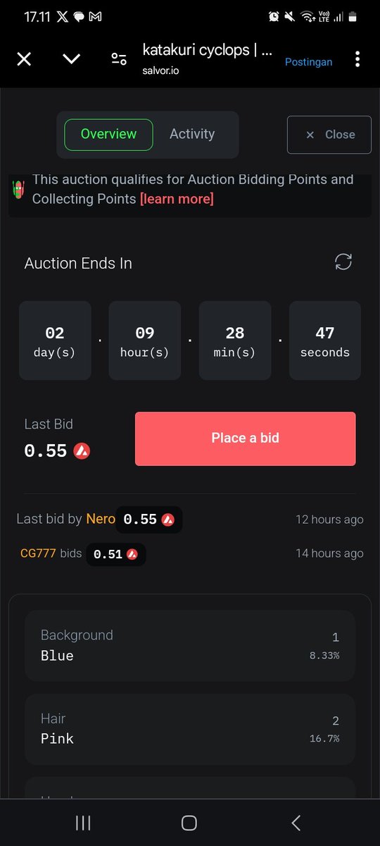 katakuri_nft's tweet image. auction update
 
highest bid 0.55 

sending airdrop of anya hat and stars to all auction participants 

come join and get a free anya hat 

check your wallet 

@CryptoGuy_777 
#nero

#nftavax
#avaxart
