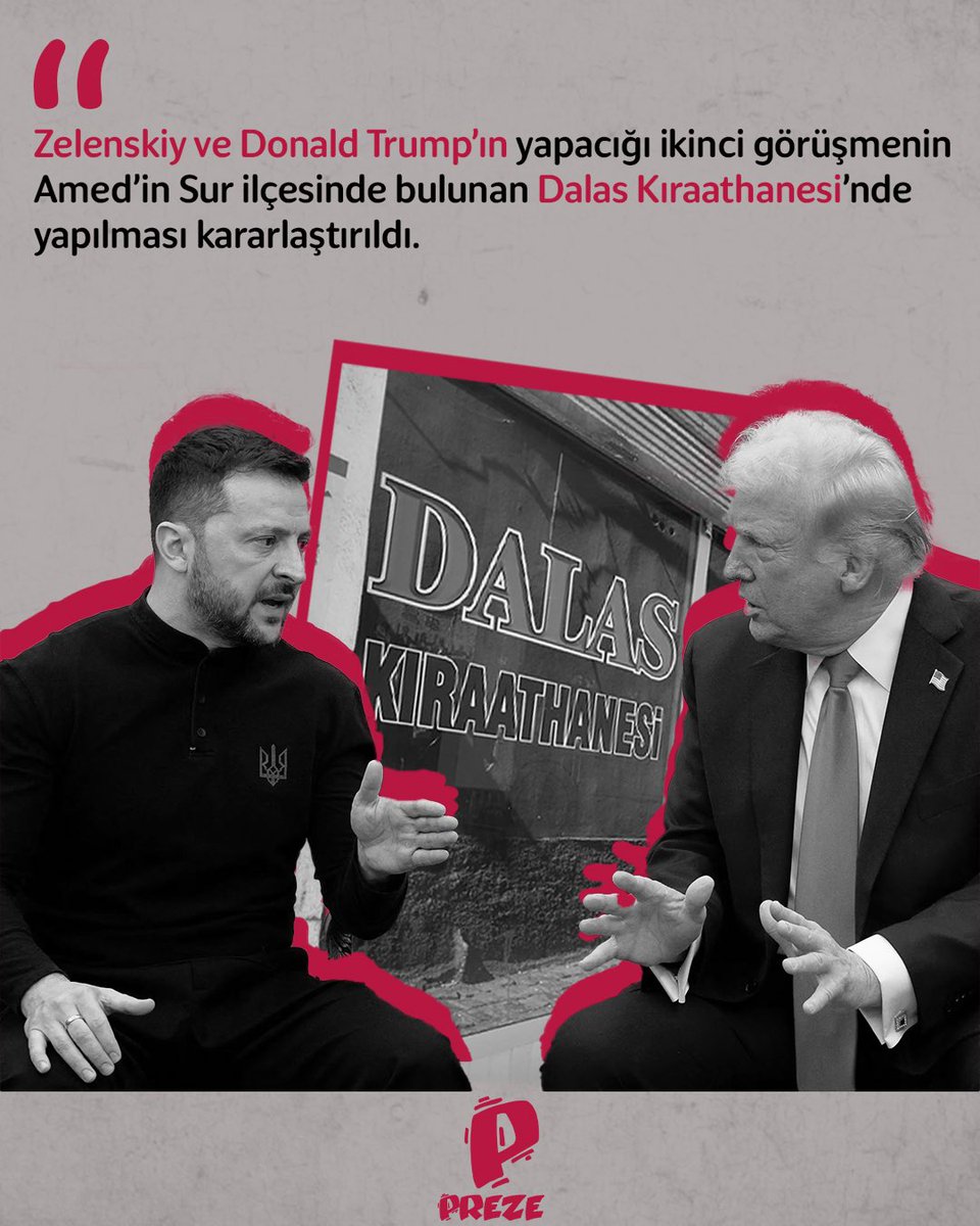 📌Zelenskiy ve Donald Trump’ın yapacağı ikinci görüşmenin Amed’in Sur ilçesinde bulunan Dalas Kıraathanesi’nde yapılması kararlaştırıldı. 

#zelenskiy #trump #abd #ukrayna #putin #amed #prezemedya #medya