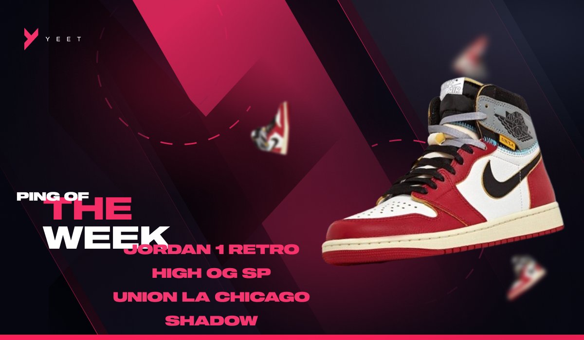 This week’s most relevant ping?
The Air Jordan 1 Retro High OG SP Union LA Chicago Shadow🚨🔥! 
Yeet monitors were locked in, securing pairs with lightning speed.⚡️
If you weren’t ready, you missed out! 

Join Yeet to stay one step ahead of the competition!
Link in bio💚