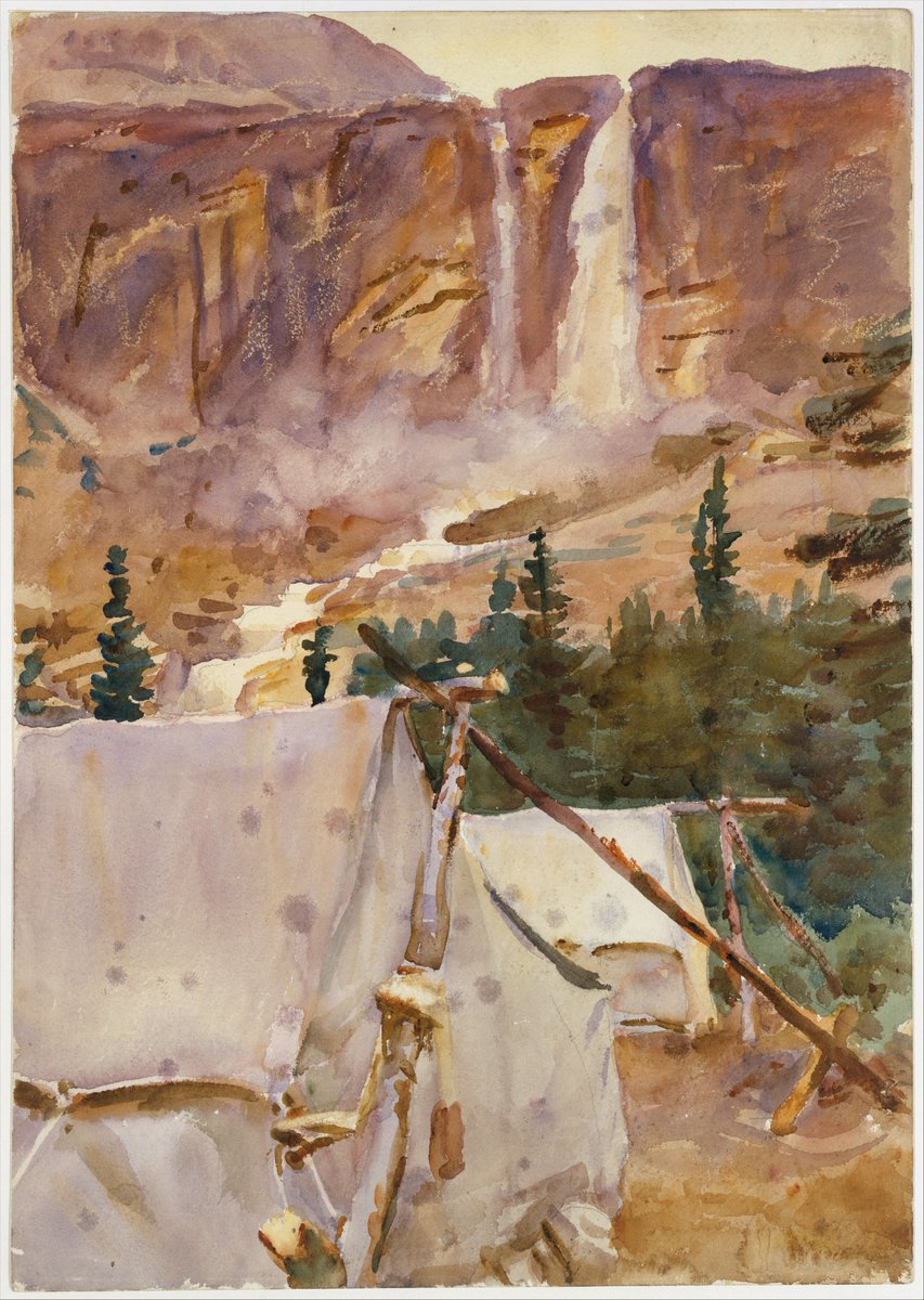 Camp and Waterfall #artbots #sargent