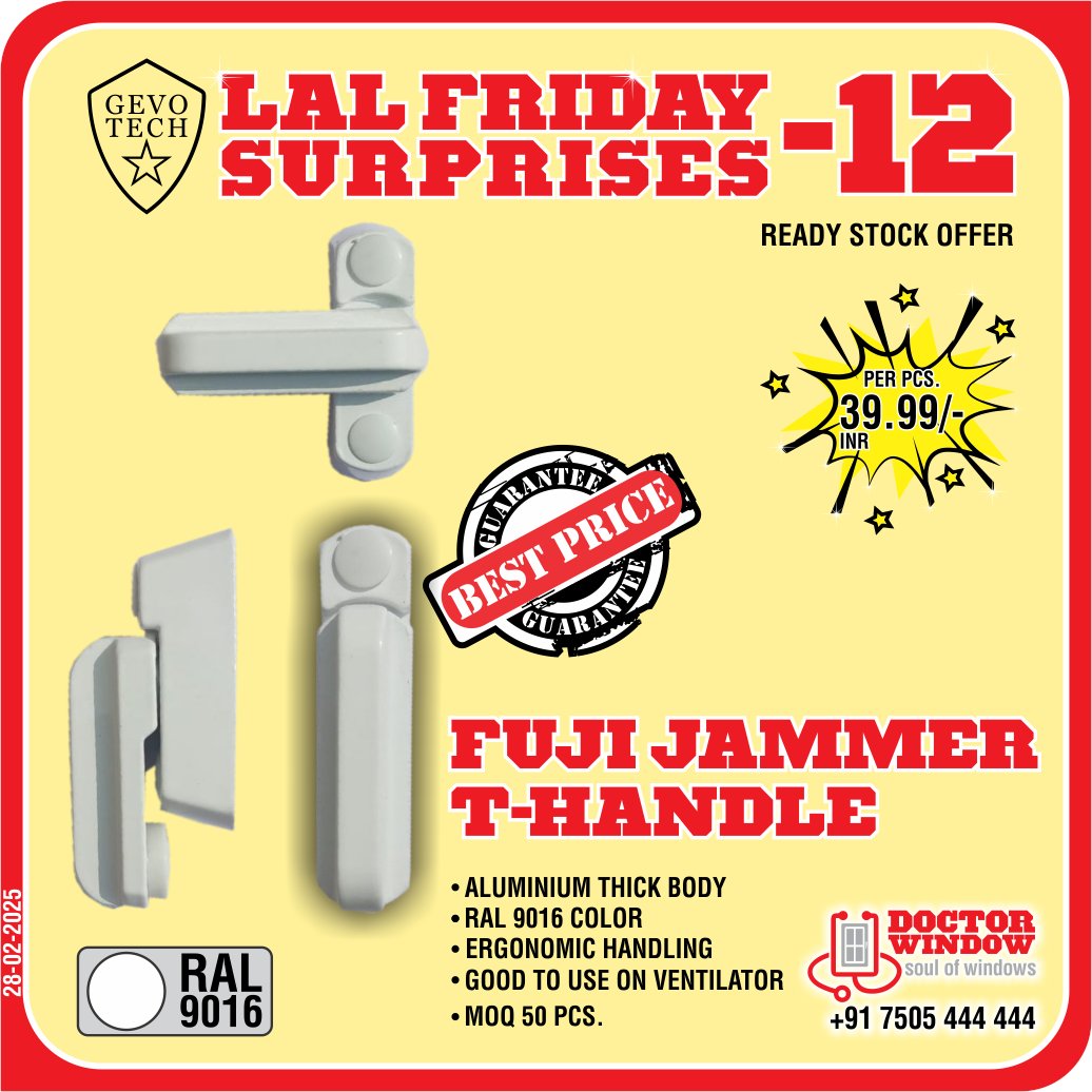 DOCTORWINDOW_IN's tweet image. GEVO TECH WACKER SILICON GLAZING NEUTRAL SILICONE SEALANT
GEVO TECH FUJI JAMMER T-HANDLE
GEVO TECH SS BLACK EPOXY COATED MOSQUITO MESH 0.19MM WIRE THICKNESS
GEVO TECH WELDING PAPER TEFLON

#siliconesealant #thandle #mosquitomesh #weldingpaper #doctorwindow #soulofwindow #hardware