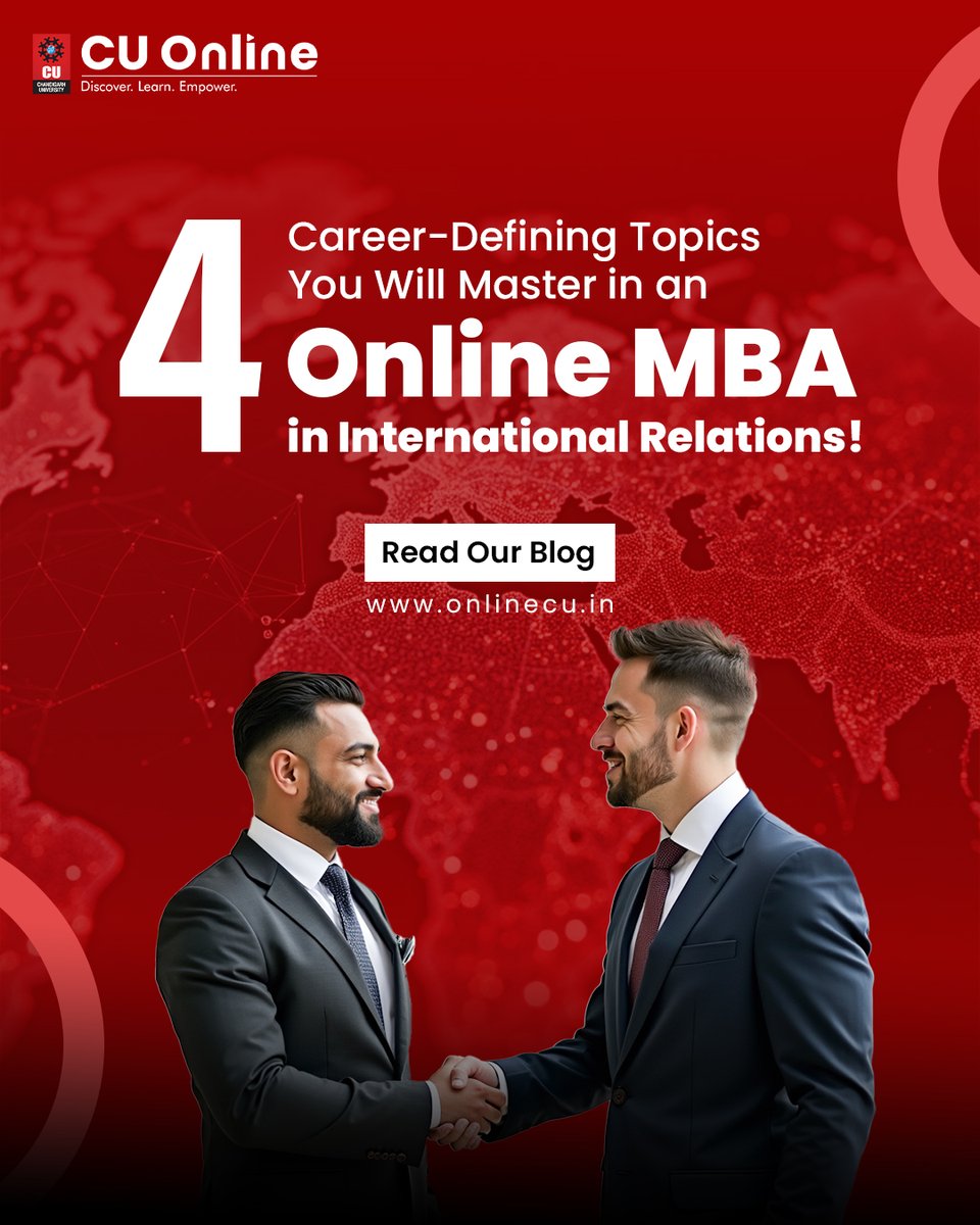 CULearnOnline's tweet image. Master the art of diplomacy and global strategy with an Online MBA in International Relations! Learn the key topics that will shape your career on the world stage.

Read our blog to explore more: onlinecu.in/blog/cu/4-key-…

#OnlineMBA #InternationalRelations #MasterDegreeProgram
